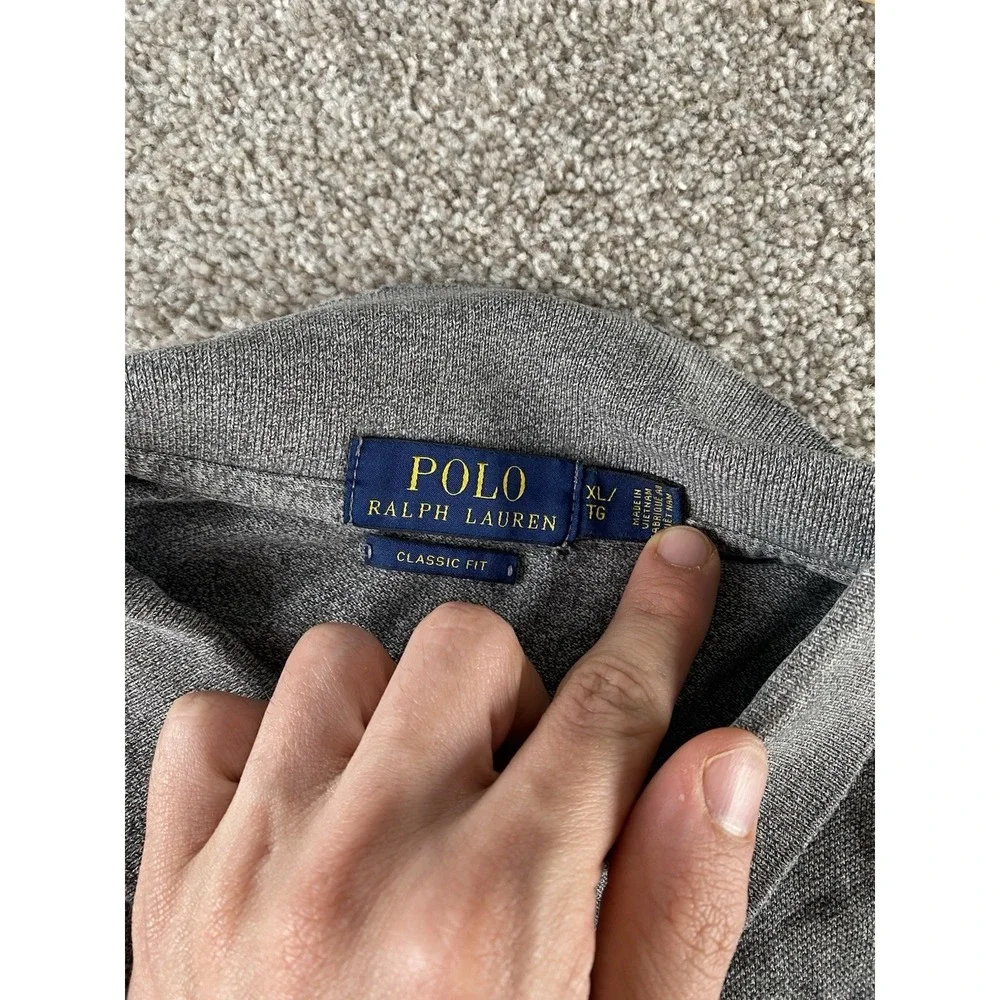 Polo Ralph Lauren Gray Color Rush Polo Mens XL Classic Red‎ Pony Cotton Preppy